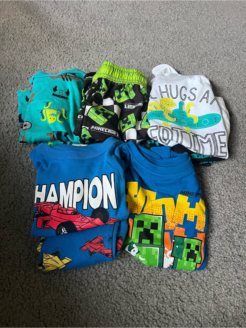 Kids pajama set , bathing suit and long sleeve shirt  Read Description